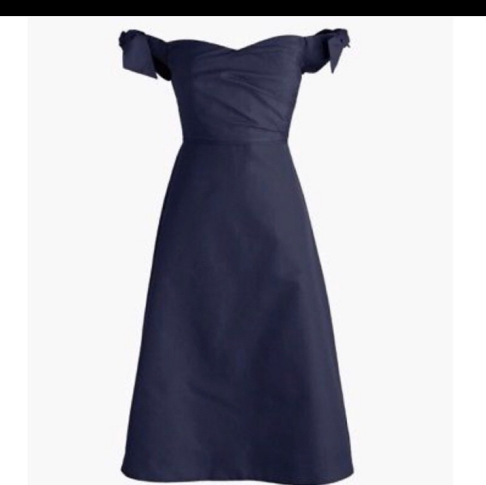J.Crew Navy Off The Shoulder Cocktail Dress Size 16T